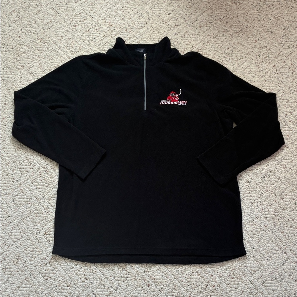 Hingham Harbormen Hockey Black Fleece Quarter-Zip Sweatshirt Jacket